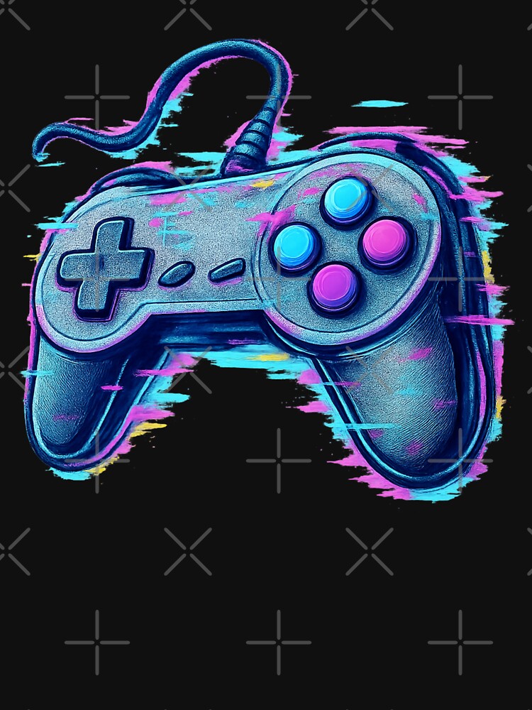 Glitch Retro Gamepad – Vaporwave Controller Art by Design_Your_Day