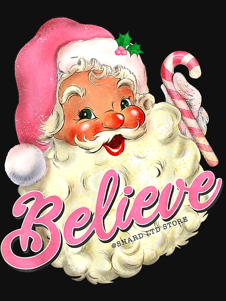 Pink Santa Claus Believe Christmas by brocheavisser