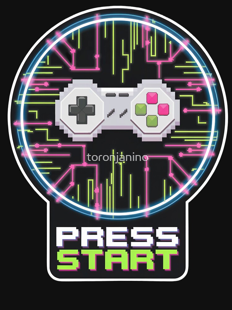 Retro Gamer Circuit Neon Pixel Controller Art by toronjanino