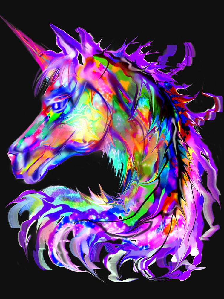 Colorful Rainbow Cute Unicorn Festival Rave Neon Horse Funny Animal Lover by EmilyPippin