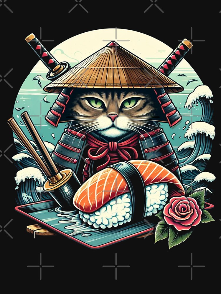 Cute Samurai Sushi Cat | Women’s Funny Japanese Cat Lover by Collin36