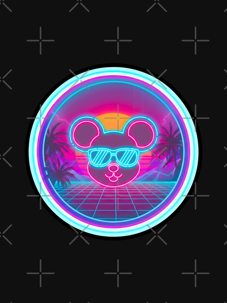Neon Synthwave Mouse – 80s Retro Sunset Aesthetic by MBBialyPiksel