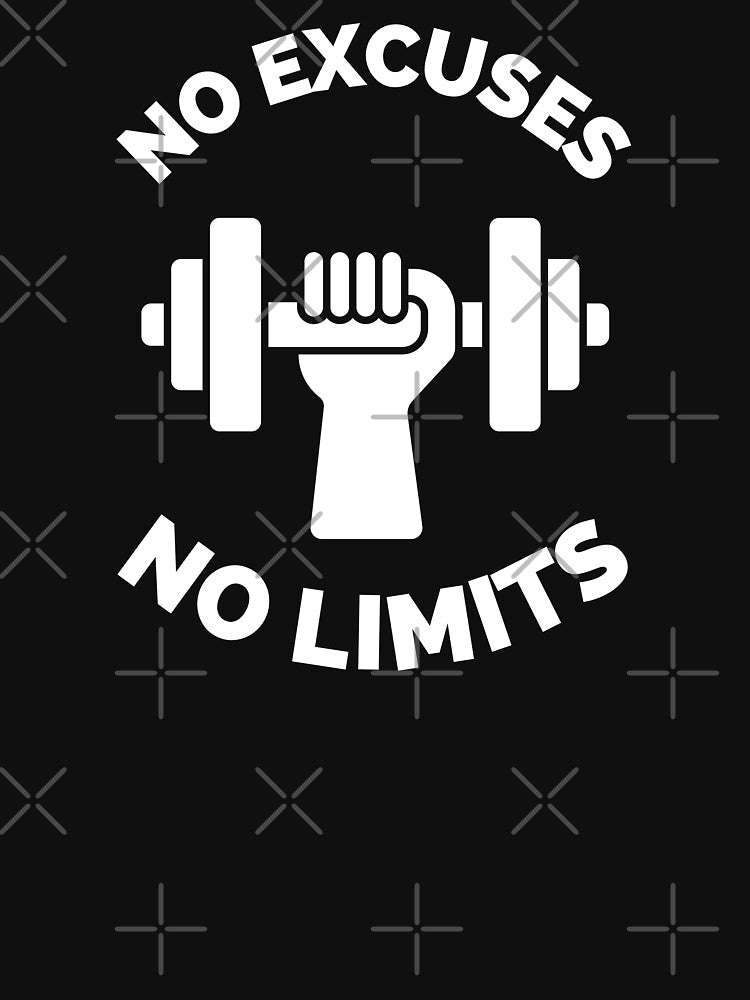 No Excuses No Limits Running Cross Country Fitness Gym Sport Motivation Inspirational Quote by ExploreTheStore