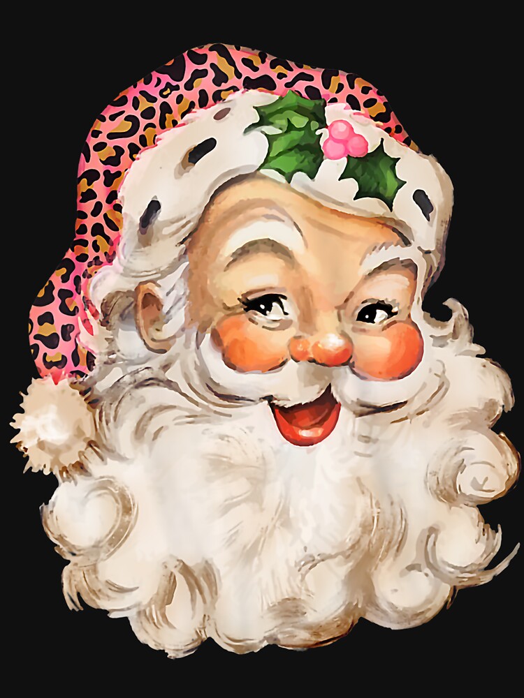 Vintage Retro Pink Santa Claus Pink Christmas by Mikhailaw
