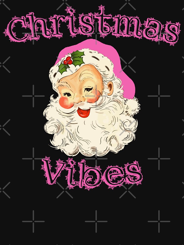 Christmas Vibes Retro Pink Santa Claus Vintage Classic Christmas by treasure-crafts