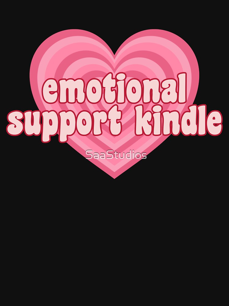 Emotional Support Kindle Pink Cute Groovy by SaaStudios