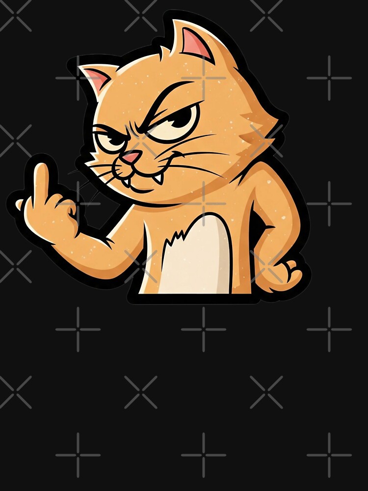 Middle Finger Cat | Bold and Hilariously Rebellious Feline-Inspired Graphic by Tw1nsAIArt