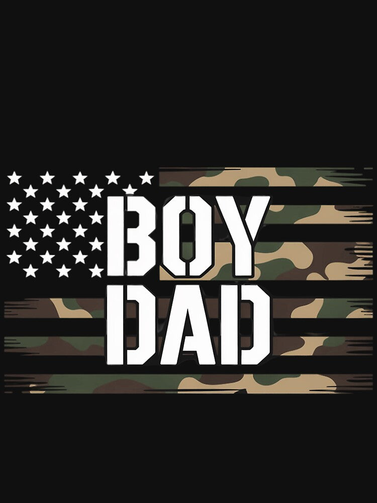 Boy Dad Proud Dad Of Boy Fathers Day For Dad US Flag by RatCurry