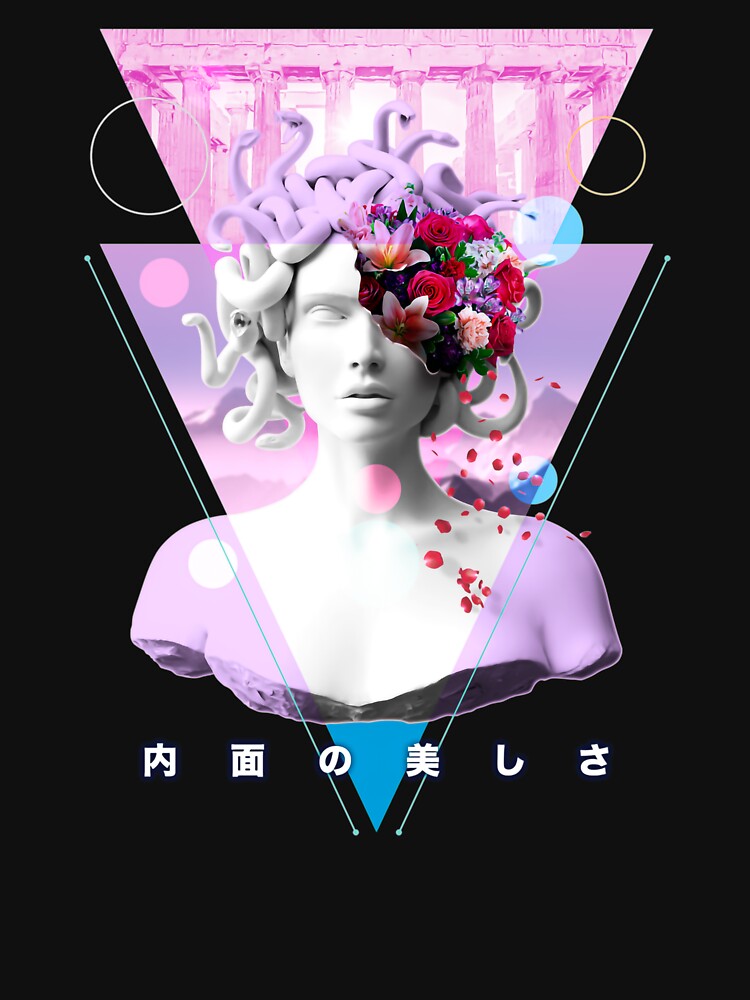 Vaporwave Medusa Statue Aesthetic Art Retro Japanese Otaku by Hitagivapor