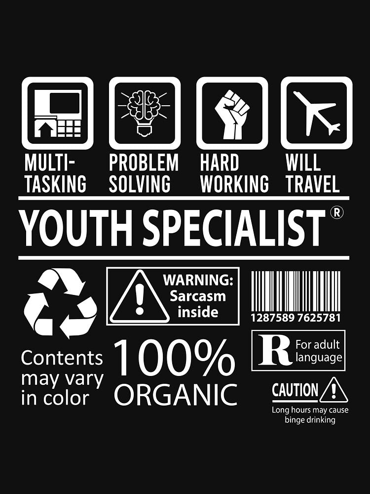 Youth Specialist T Shirt - MultiTasking Certified Job Gift Item Tee by sabinacsnm