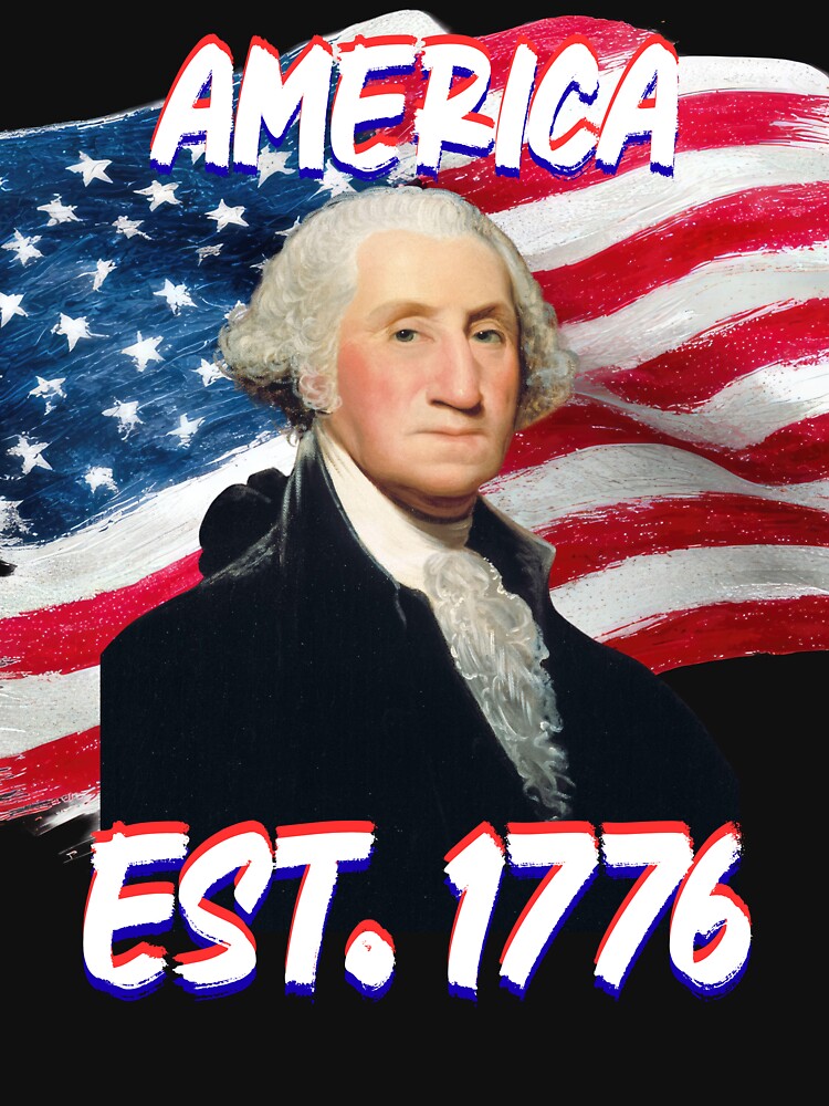 America Est 1776 George Washington US Flag Independence Day by Kuzmier