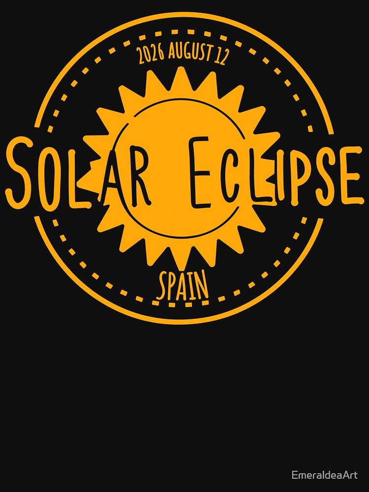 Spain 2026 august 12 Solar Eclipse Orange color design by EmeraldeaArt