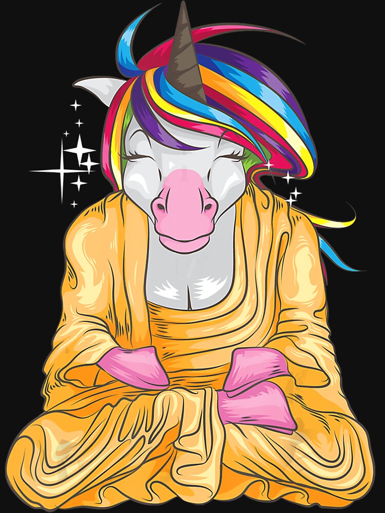 Cool Unicorn Buddhist Meditation Funny Yoga Teacher Animal Lover by EmilyPippin