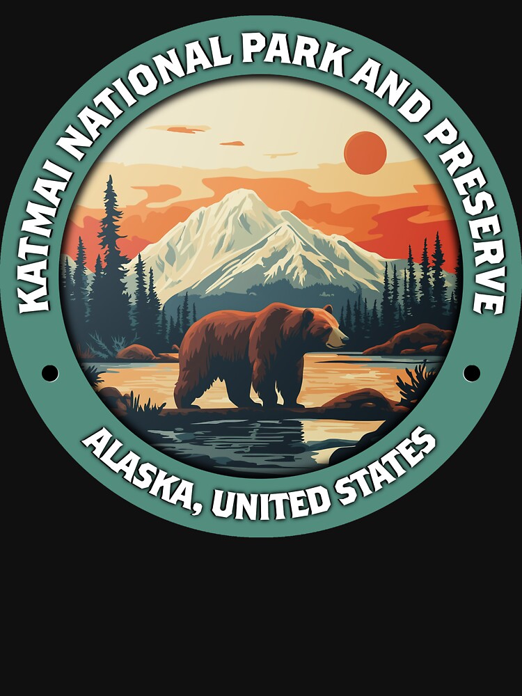 Katmai National Park Vintage Badge – Minimalist Travel Emblem by Stylish Grapefruit Familia