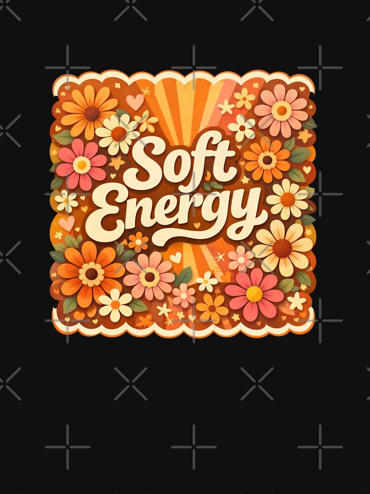 Soft Energy Retro Flower Aesthetic – Groovy Vintage Floral Positive Vibes Design by Sanika arts