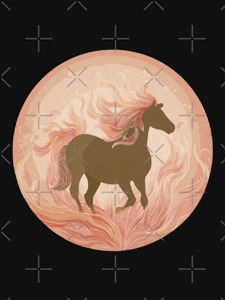 2026 Year of the Fire Horse | Chinese Zodiac Horse Art in Soft Flame Circular Design by Dream Circuit
