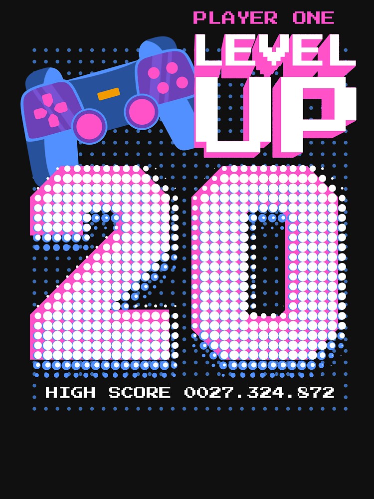 Player One Level Up 20 by patternprint1