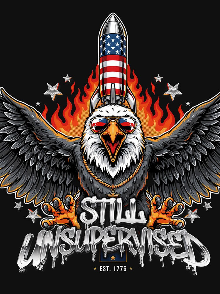 Still Unsupervised Gangster Eagle Gold Chain Rocket Tee v2 by DarylWelsh2024