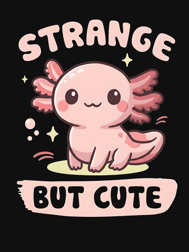 Strange But Cute Axolotl - Kawaii Aesthetic Pink Salamander by haitrieuic96