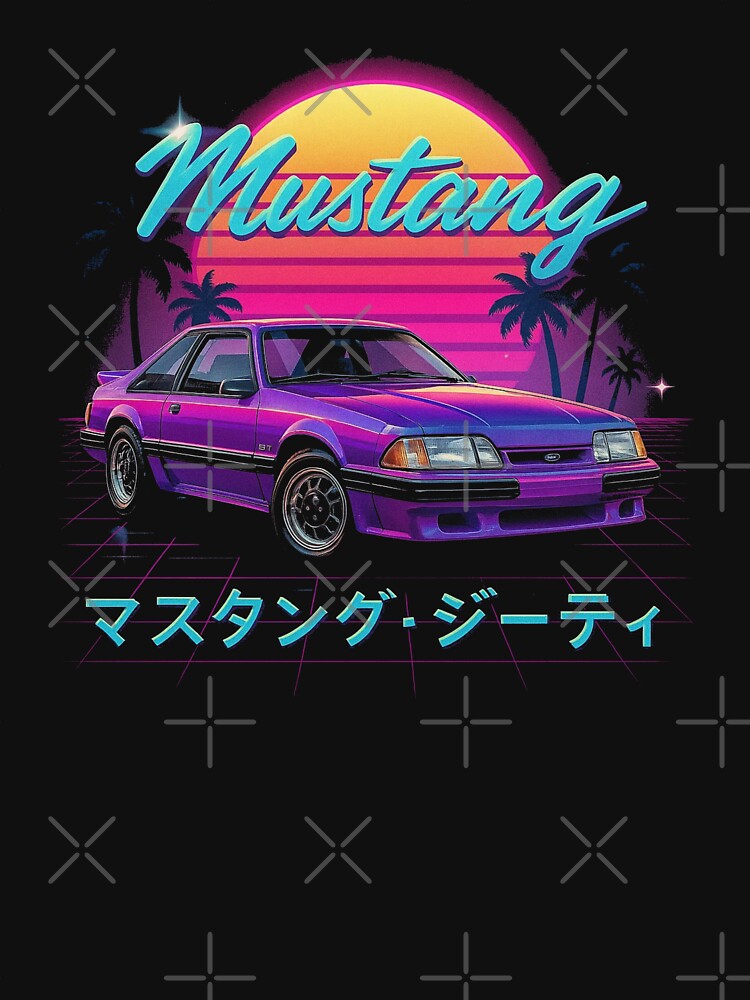 Retro Ford Mustang GT Vaporwave Dreamscape by TheArtOfCar