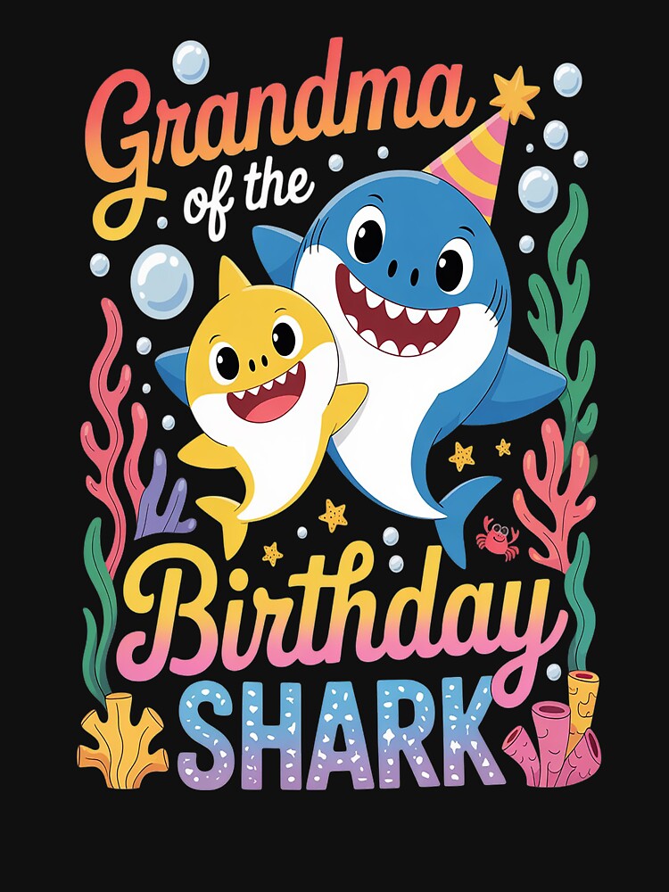 Birthday Boy Girl Grandma Of The Birthday Family Shark by kakashinn