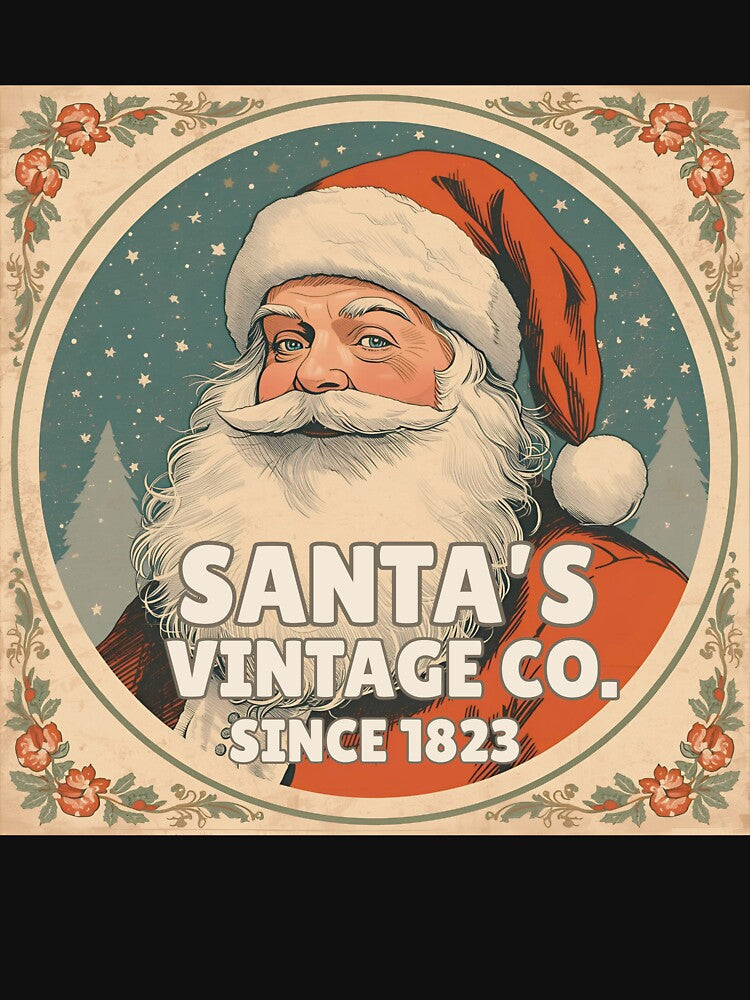Retro Santa Vintage T-Shirt – Santa’s Vintage Co. Since 1823 Christmas Design by AgataUrbanska
