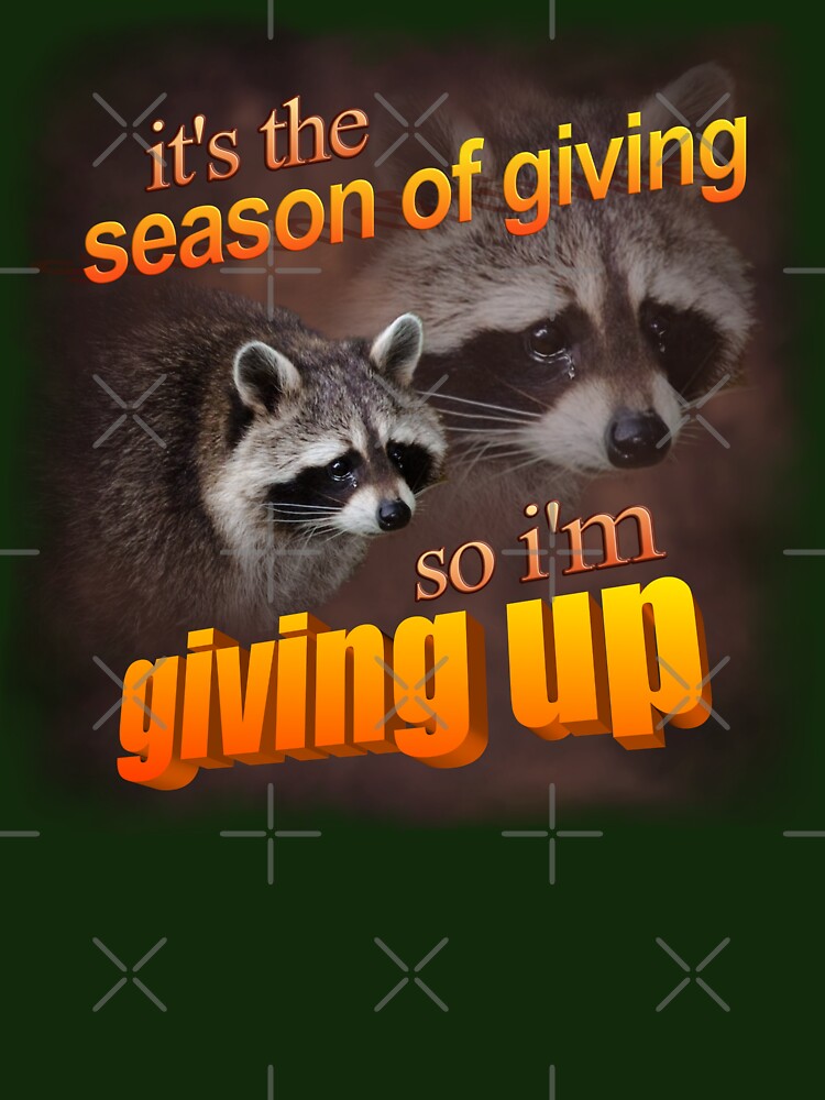 It's the season of giving, so I'm giving up - holiday raccoon by snazzyseagull