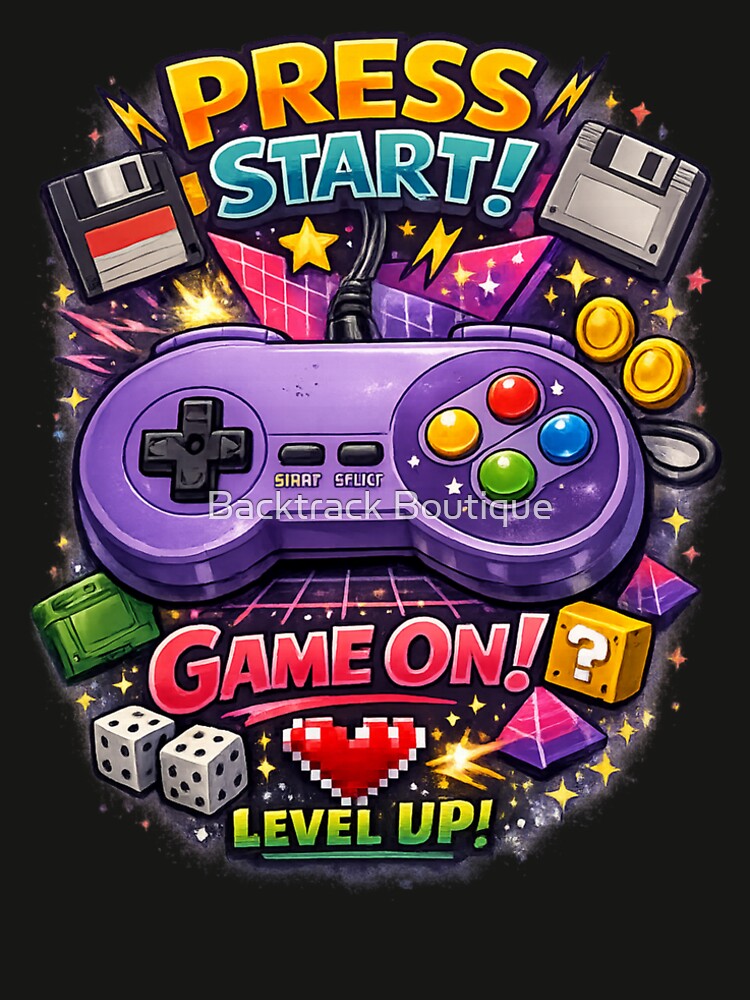 PRESS START! – Retro 90s Gaming Controller Vibes by Backtrack Boutique