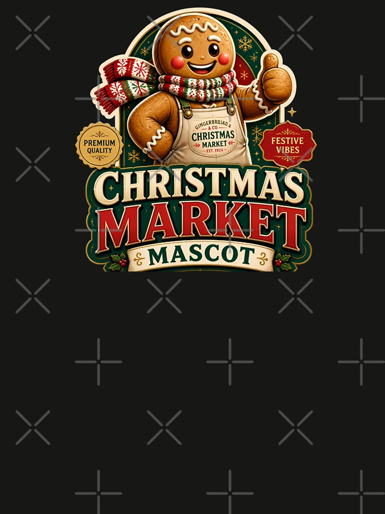 Christmas Market Mascot Cute Holiday Shirt Festive Winter Market Clipart, Christmas Cute Mascot Design by VectorJoy