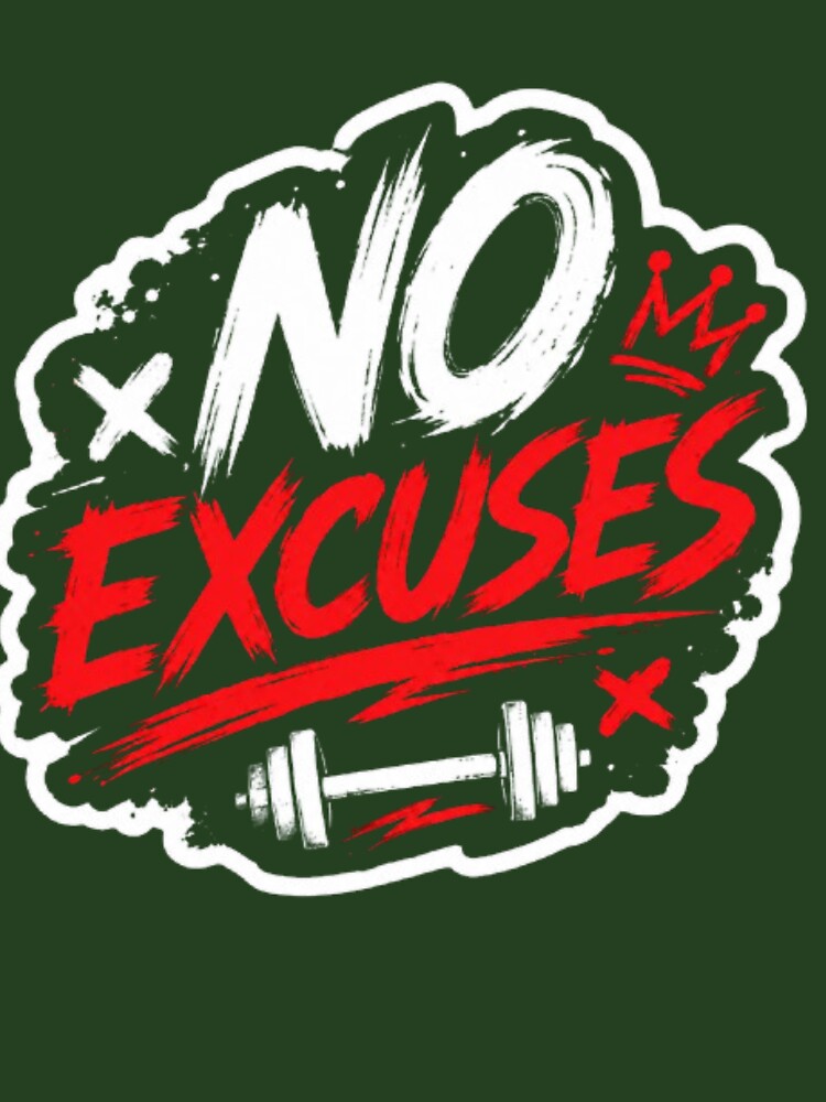 No Excuses Gym Motivation Design | Fitness Workout Quote by SimranChhina