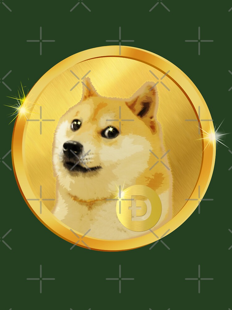Golden Doge Coin Emblem - Imperial Olive Green Shiba Inu Art by Art-PraveenRai