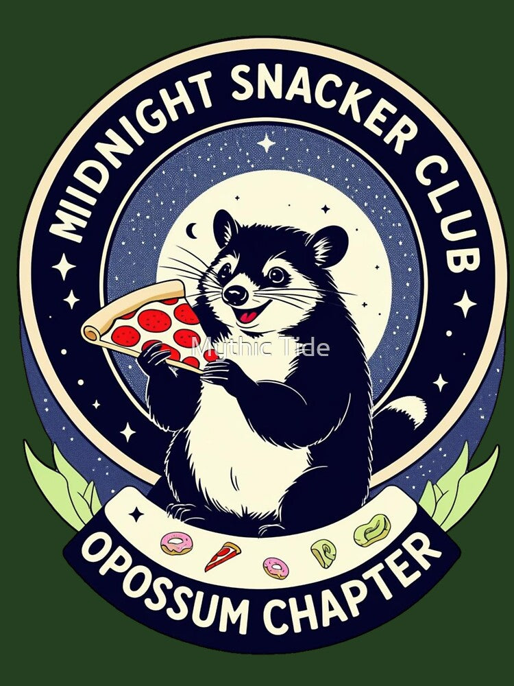 Opossum Lover - Midnight Snacker Club T-Shirt – Funny  Tee by Mythic Tide