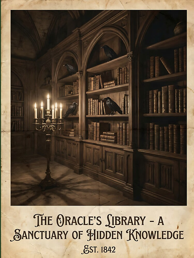 Dark Academia Gothic Library Poster by iwzzuel