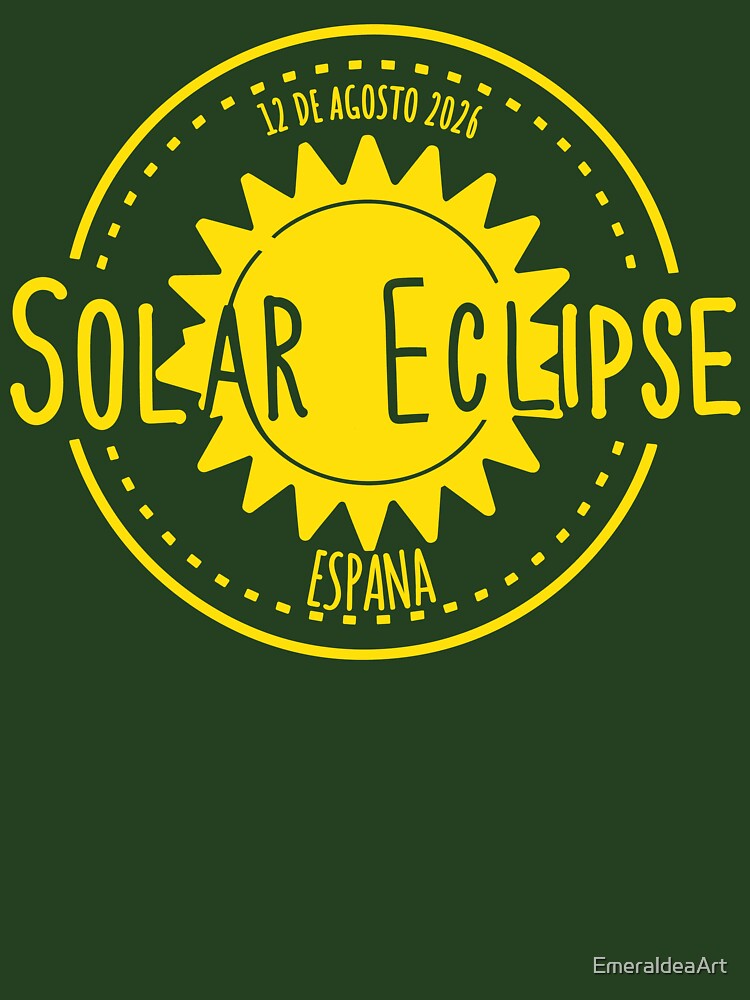 Espana 12 de agosto 2026 Solar Eclipse yellow color design by EmeraldeaArt