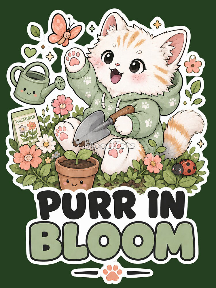 Cute Gardening Cat Plant Lover Sticker by MoodCats