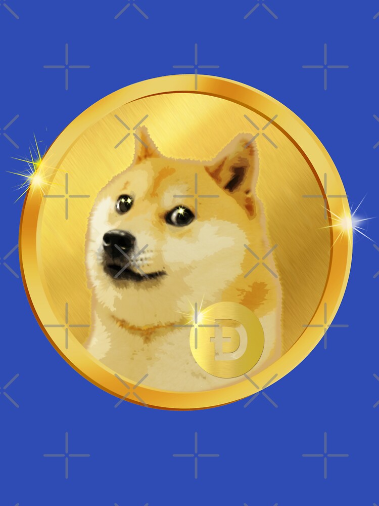 Golden Doge Coin Emblem - Royal Blue & Gold Shiba Inu Art by Art-PraveenRai