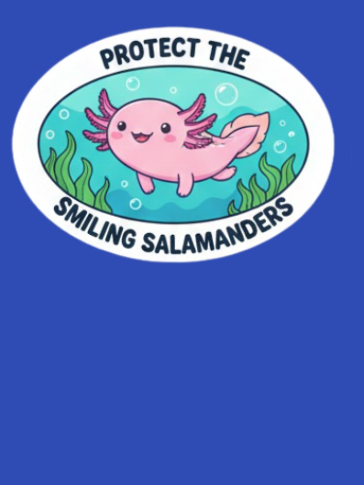 Protect The Smiling Salamander - Cute Kawaii Axolotl Sticker by happyshirt27