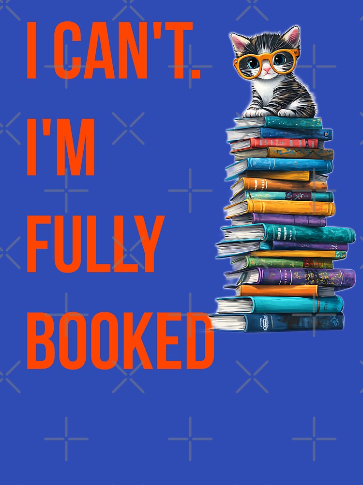 Fully Booked Cat Sitting on a Stack of Books by Creations by lyne
