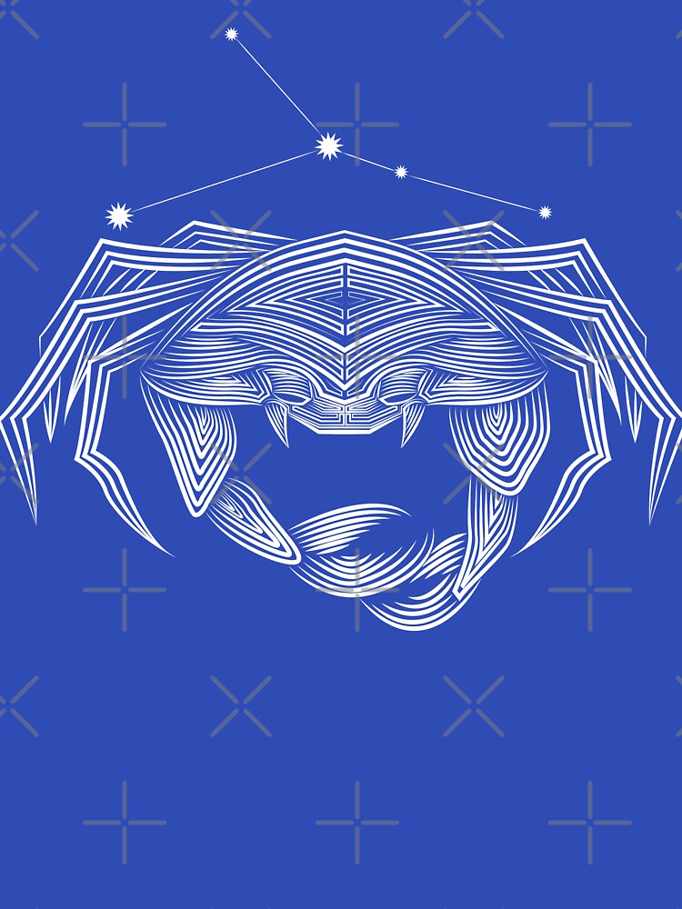 Cancer Zodiac Constellation white Line Art by JAMerArc