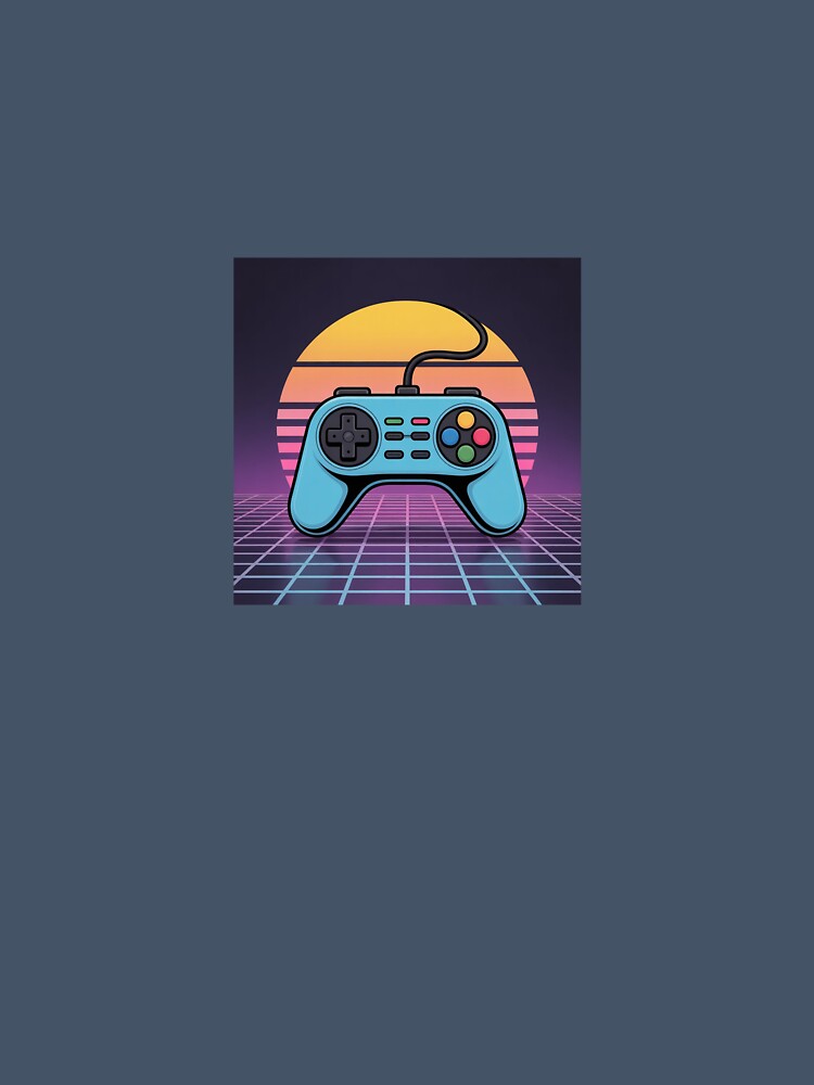 Retro Neon Gaming Controller – Vaporwave Glitch Art by InkBloomCo