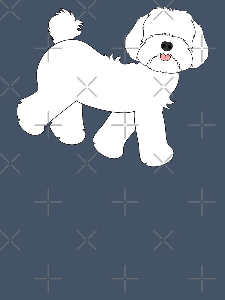 Cute White Maltipoo Moodle Dog by Lulupainting