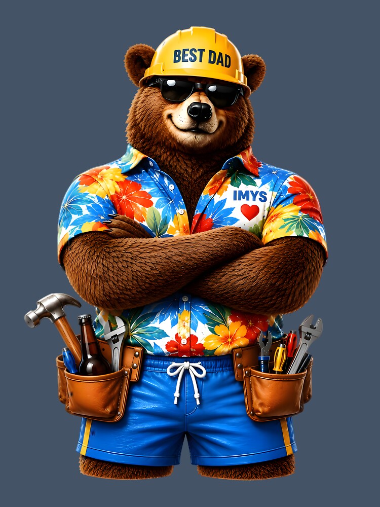 IMYS - Best Dad Tropical Handy Bear by IMYS