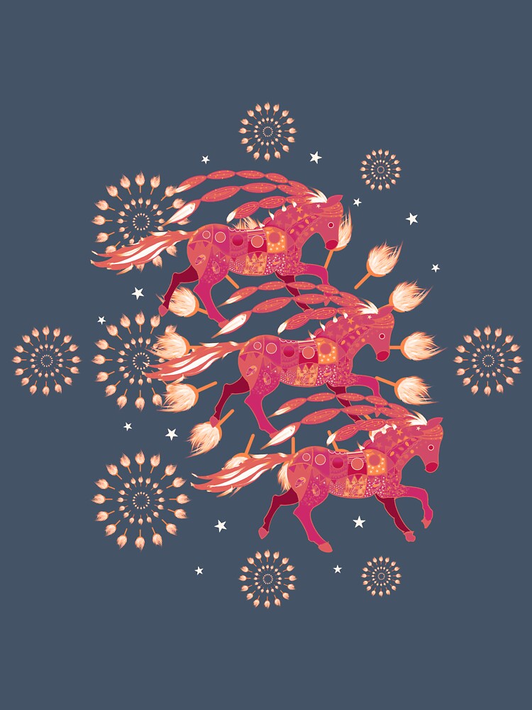 Chinese Red Fire Horses by nocturne-design