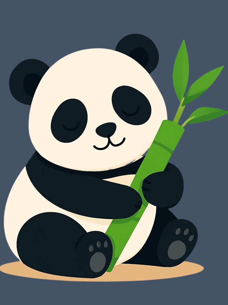 Cute Panda Holding Bamboo Kawaii Baby Panda by redblink store