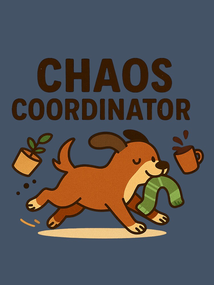 Chaos Coordinator – Cute Dog Cartoon Design by TroyTheTerrific