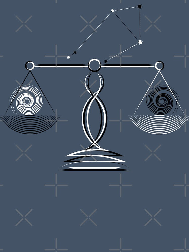 Libra Zodiac Constellation Black and White Modern Minimalist by JAMerArc