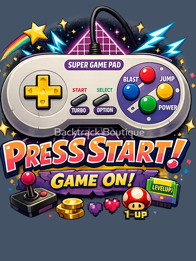 GAME ON! – Retro 90s Gamer Controller Art by Backtrack Boutique