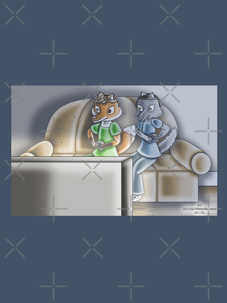 Furry Friends V (Playing Video Games) by KJH-Art-Studios