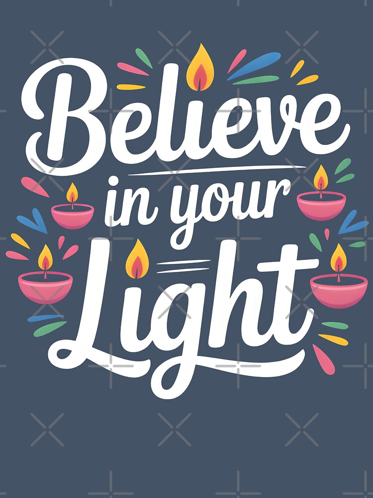Believe in Your Light – Inspirational Diwali Diya Design by Jollys-ArtShop