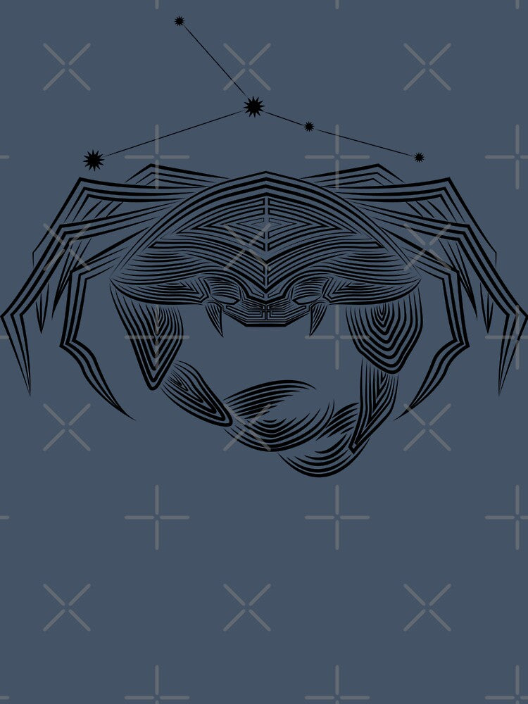 Cancer Zodiac Constellation Black Line Art by JAMerArc